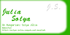 julia solya business card