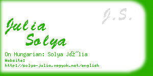 julia solya business card